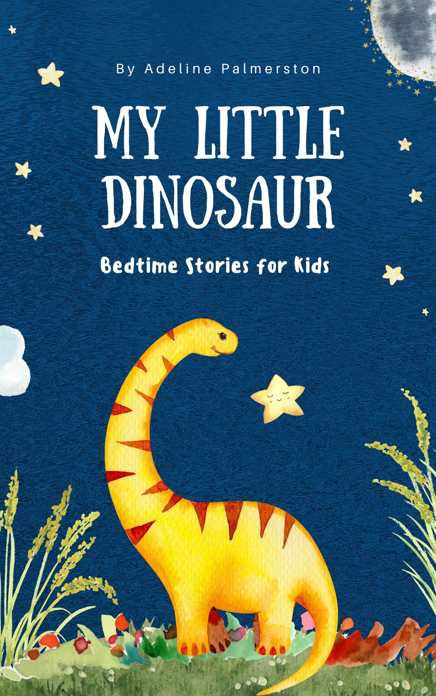 Blue Illustrated Little Dinosaur Children Book Cover
